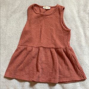 Crown of Hearts Waffle Knit Tank Top with A-Line Silhouette